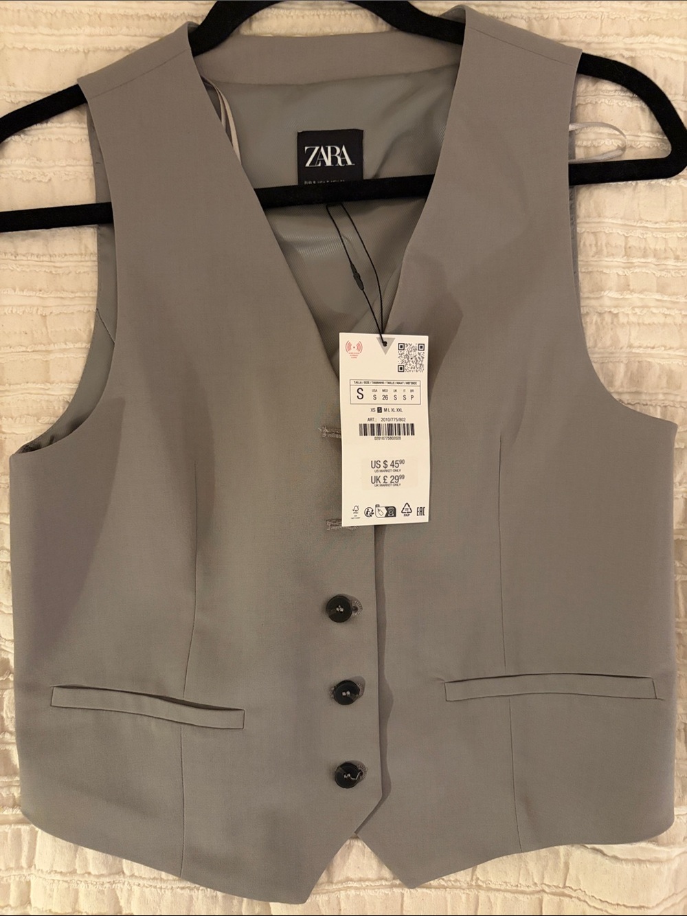 ZARA Gray Tailored Vest - NWT